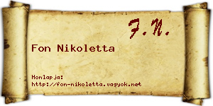 Fon Nikoletta névjegykártya