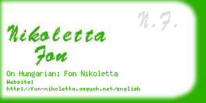 nikoletta fon business card